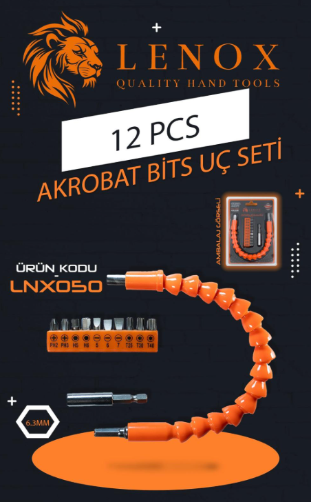 12 PCS AKROBAT BİTS UÇ SETİ *100 12 PCS AKROBAT BİTS UÇ SETİ *100