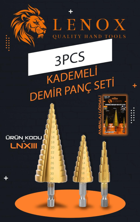 3 PCS KADEMELİ MATKAP UCU SETİ *100