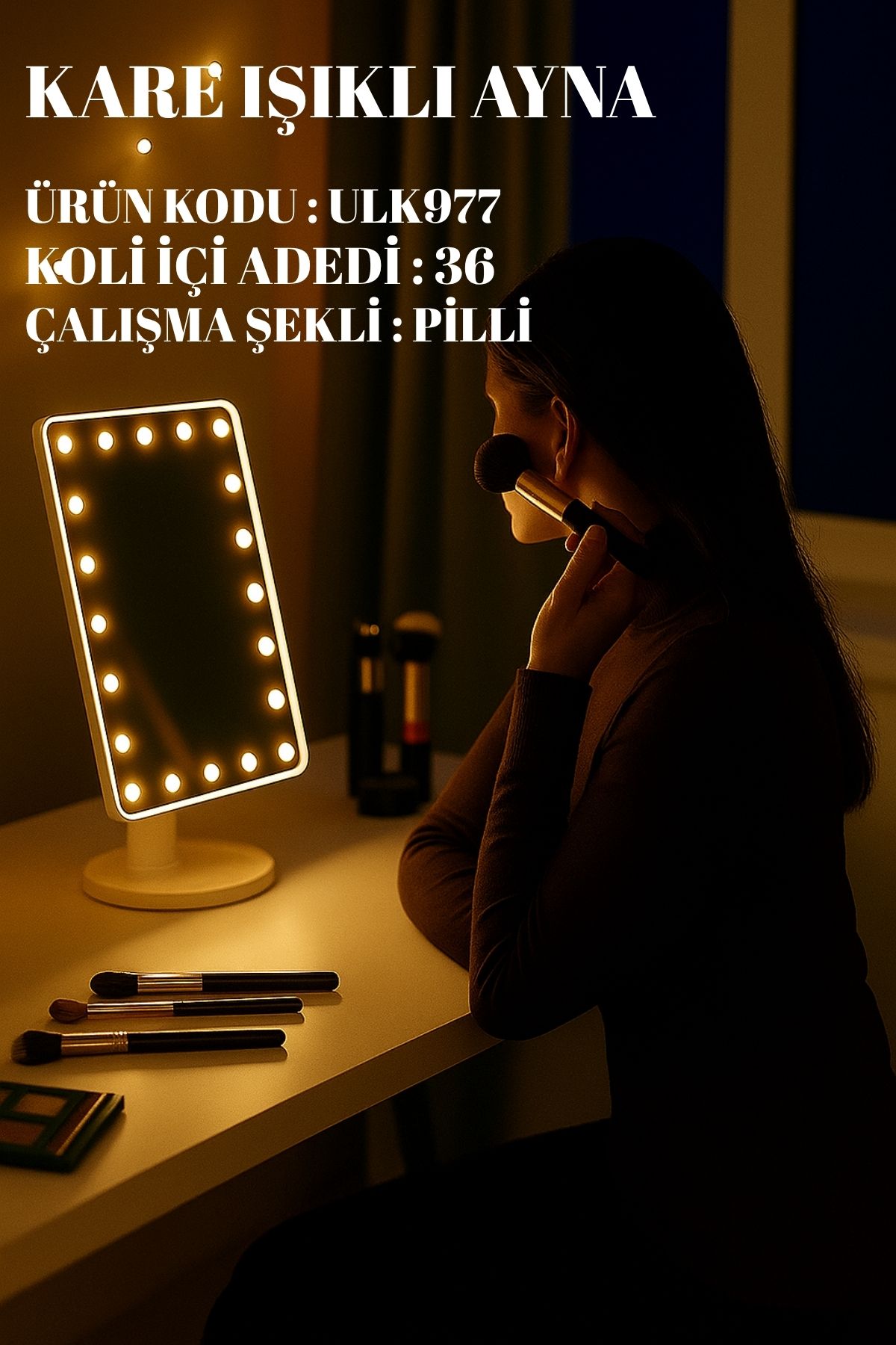 AYNA KARE IŞIKLI *36