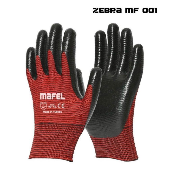 KIRMIZI SİYAH ZEBRA ELDİVEN MAFEL *288