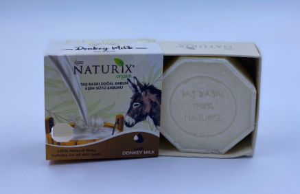 NATURIX MİSTİK SERİ TAŞ BASKI SEKİZGEN SABUN EŞEK SÜTÜ- 125 GR KUTULU *24