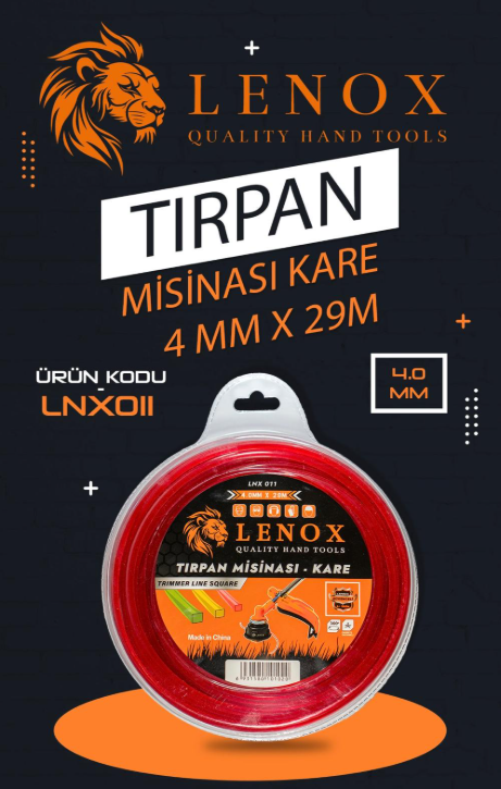 TIRPAN MİSİNASI KARE 4 MM x 29M *60