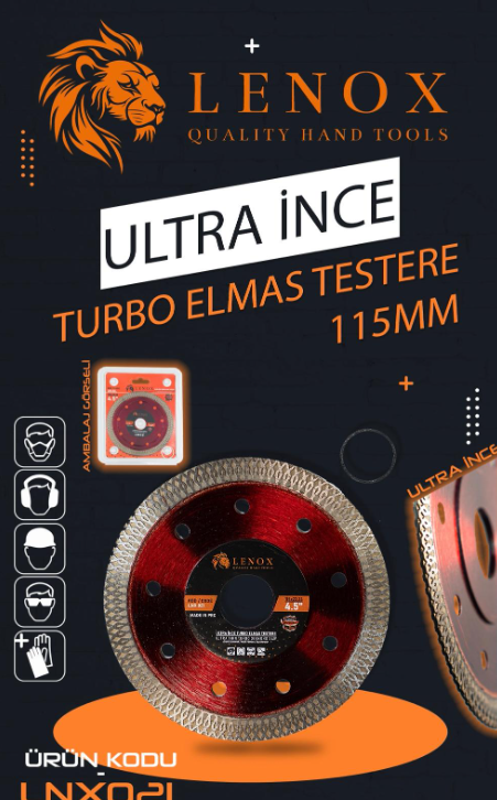 ULTRA İNCE TURBO ELMAS TESTERE 115 MM *200 ULTRA İNCE TURBO ELMAS TESTERE 115 MM *200