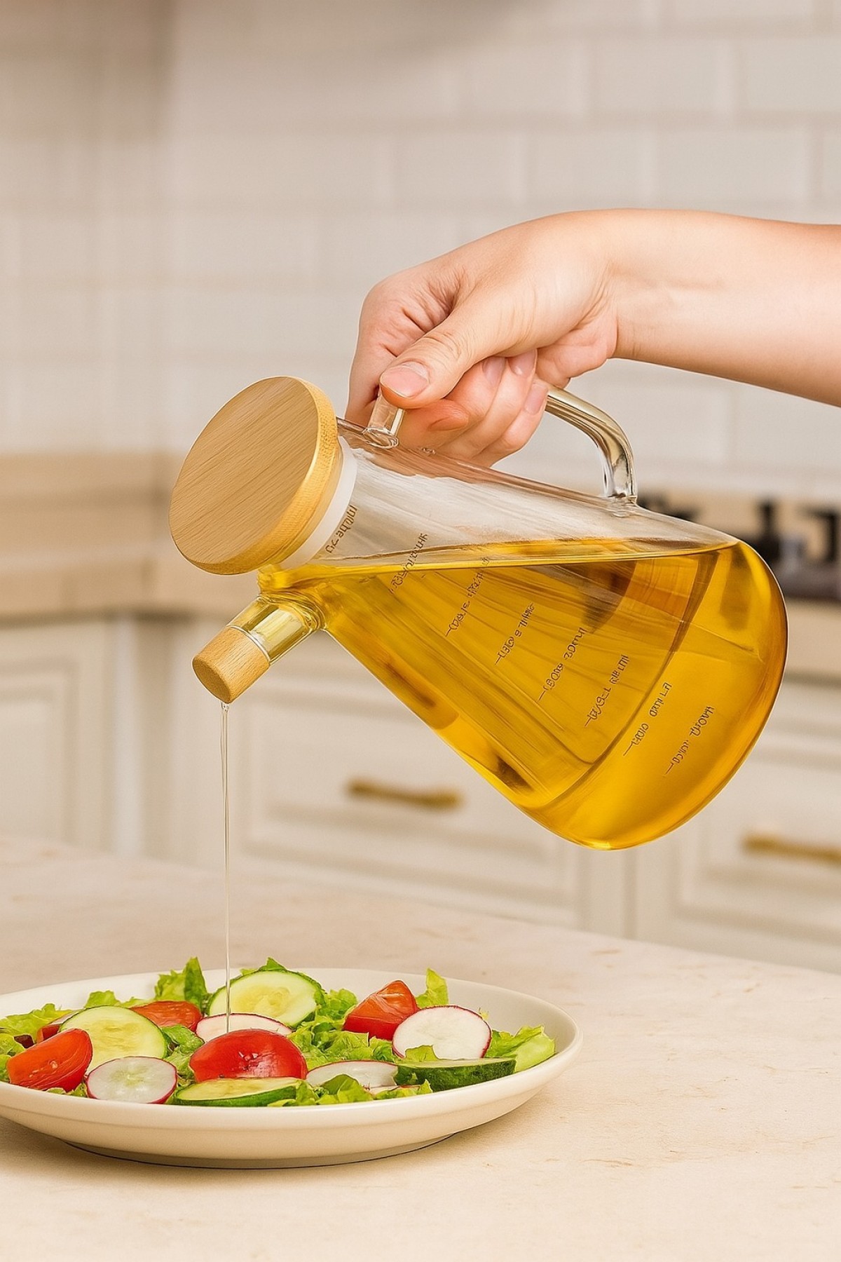 YAĞDANLIK BAMBU KAPAKLI 900 ML *24