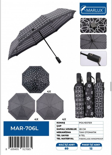1. SINIF TAM OTOMATİK RÜZGAR KORUMALI PONÇİ KUMAŞ 8 TEL ÖZEL TASARIM *60