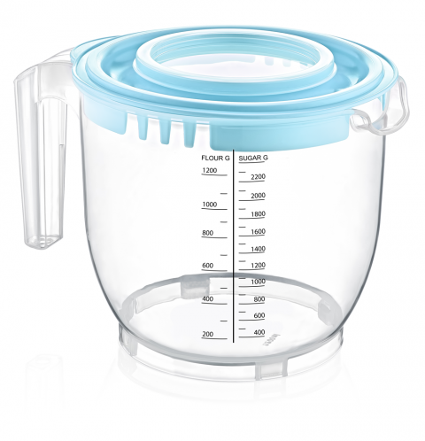 2200 ml Kapaklı Mikser Kabı(Ölçekli) *12