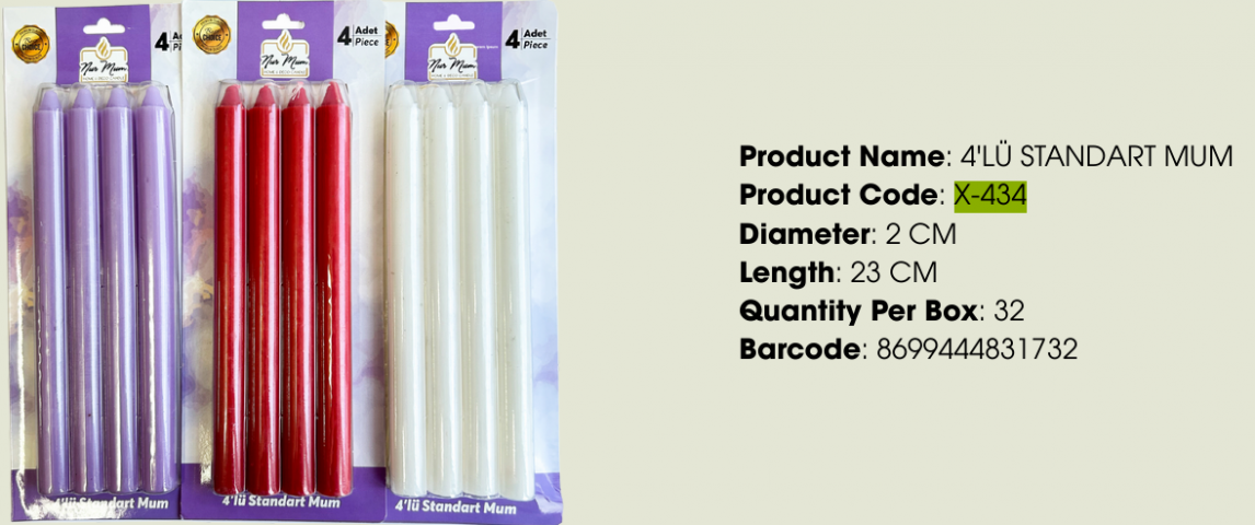 4LÜ STANDART MUM 23CM *32 4LÜ STANDART MUM 23CM *32