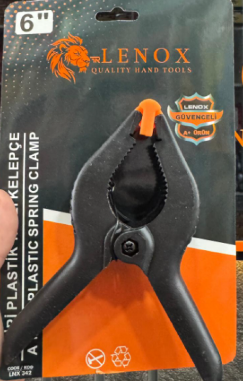 A TİPİ PLASTİK YAYLI KELEPÇE 6 NO *100