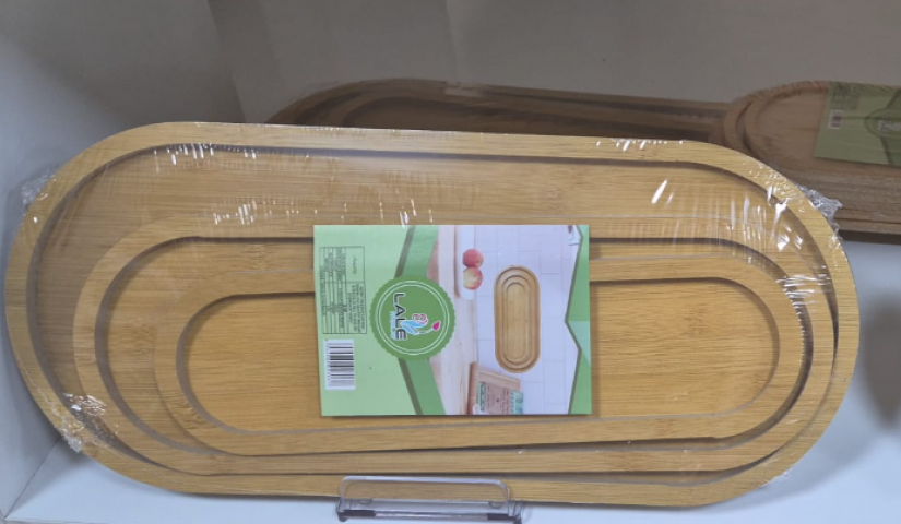 AHŞAP 3´LÜ OVAL SUNUMLUK *36