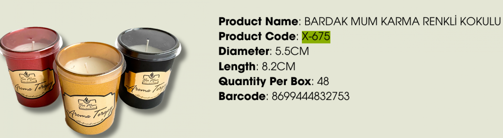 BARDAK MUM KARMA RENKLI BOYALI *48