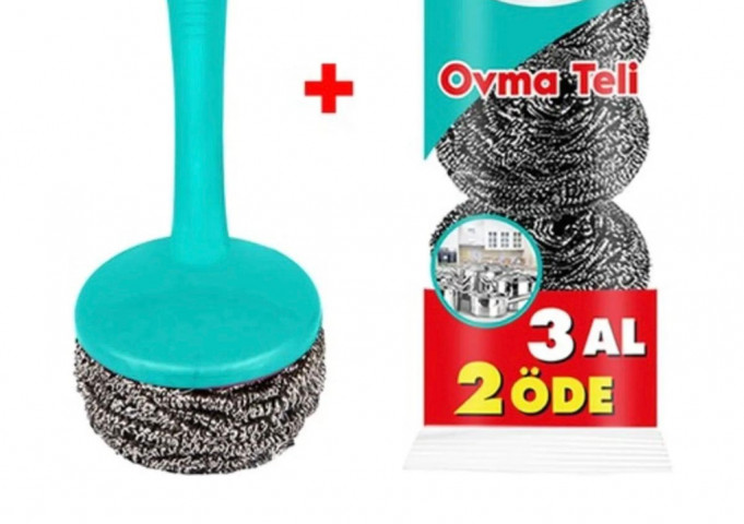 BULAŞIK TELİ PASLANMAZ SAPLI *150