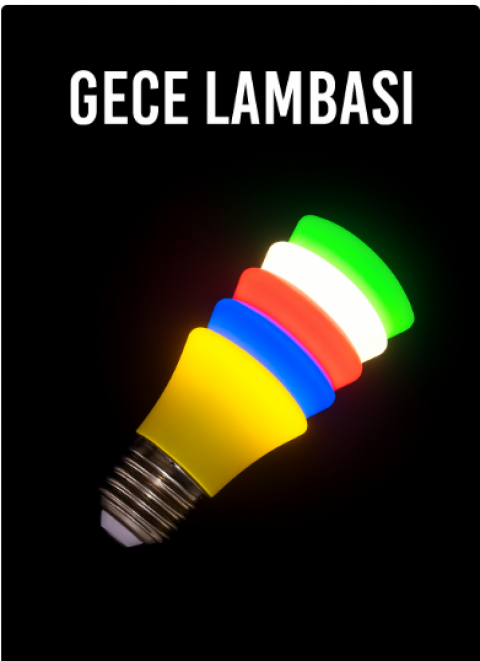 GECE LAMBASI (SARI MAVİ KIRMIZI BEYAZ YEŞİL) KARMA *400