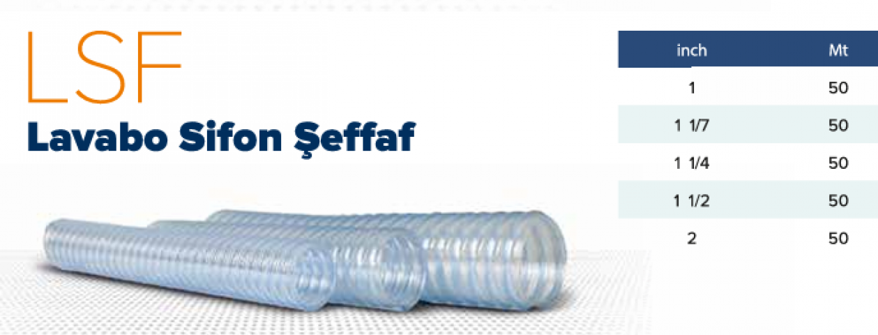 LAVABO SIFON HOR.(SEFFAF) 1,1/450 MT