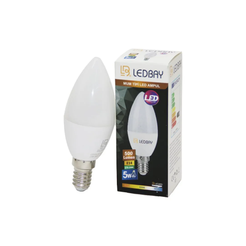 LEDBAY 5W GÜNIŞIĞI MUM LED AMPUL *100
