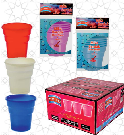 LÜKS  RENKLİ BARDAK MİKA *50