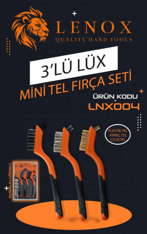 LÜX 3 PCS MİNİ TEL FIRÇA SETİ *120