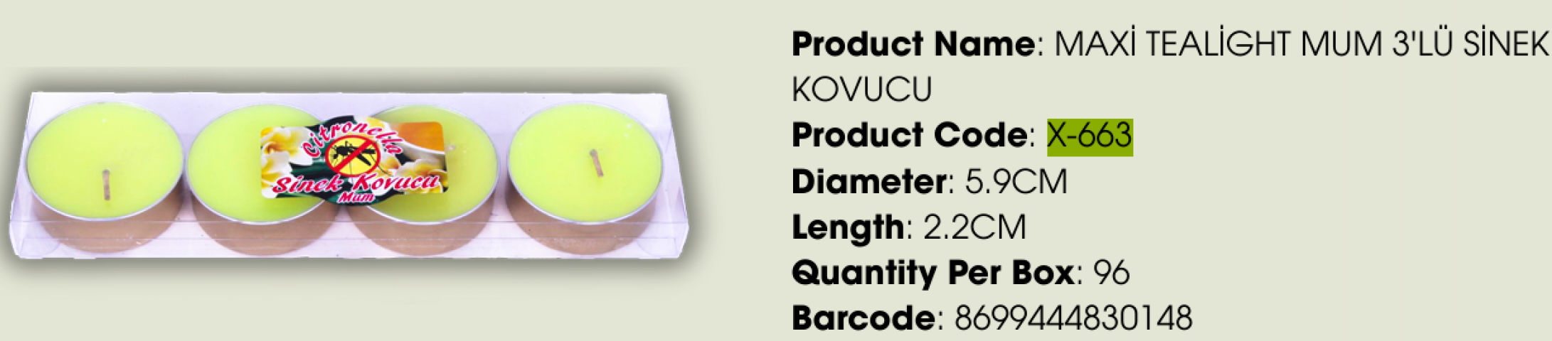 MAXI TEALIGHT 45GR *96