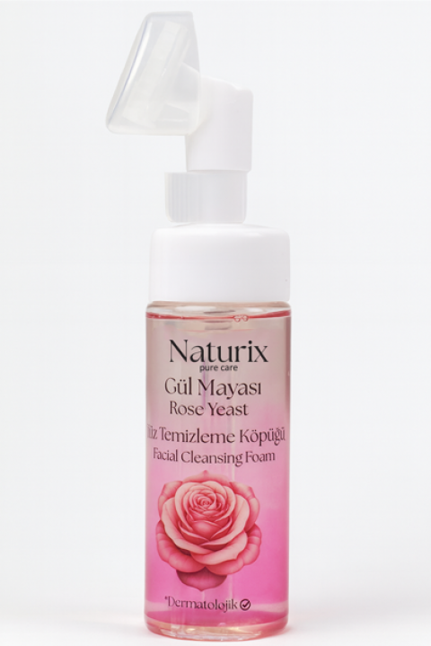 NATURİX GÜL MAYASI YÜZ TEMİZLEME KÖPÜĞÜ FIRÇALI *12