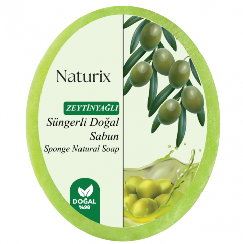 NATURİX  SüNGERLİ ZEYTİNYAĞLI SABUN 150 GR *24