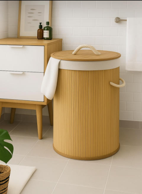 SEPET BAMBU KİRLİ YUVARLAK *18