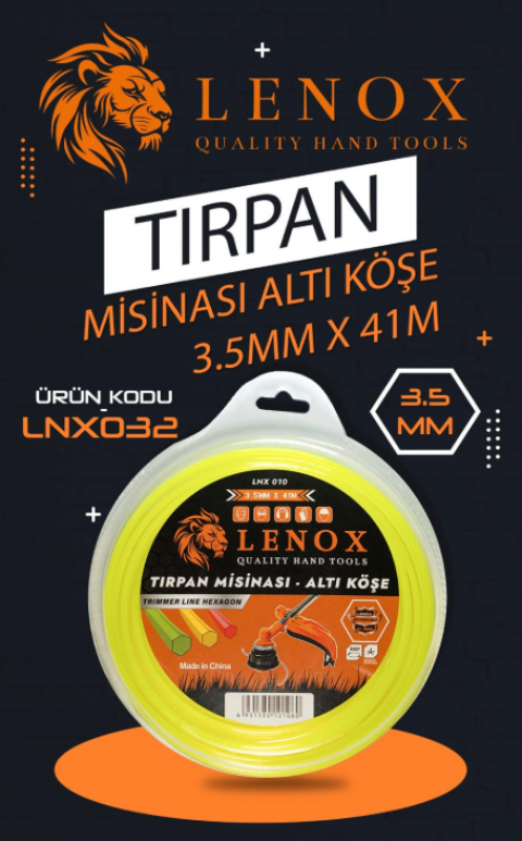 TIRPAN MİSİNASI ALTI KÖŞE 3.5 MM x 41M *60