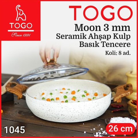 TOGO-AS MOON 26CM 3MM ULTRA GRANİT BSK AHŞAP KULP *6