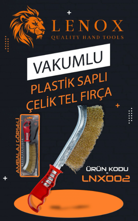 VAKUMLU PLASTİK SAPLI ÇELİK TEL FIRÇA *120